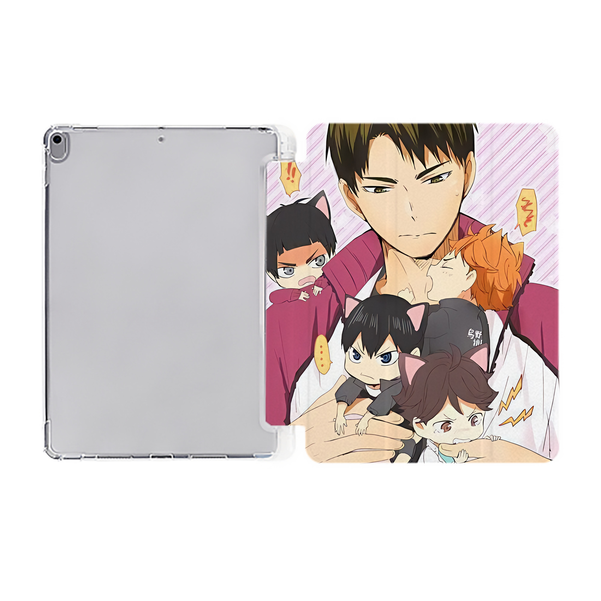 （画像用） ハイキュー!! Haikyu!! IPad ケース ペン収納付き 三つ折りスタンド PUレザー×シリコン 対応機種9.5/10.5/10.9インチ